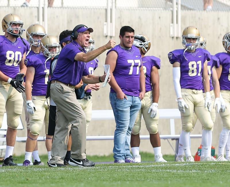 Coach Mike Van Diest on the sideline for Carroll College