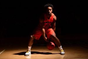 ​​​​​​​Douglas doing a pre-dunk dribble workout for ESPN Cameras Courtesy of: Phil Ellsworth/ESPN Images