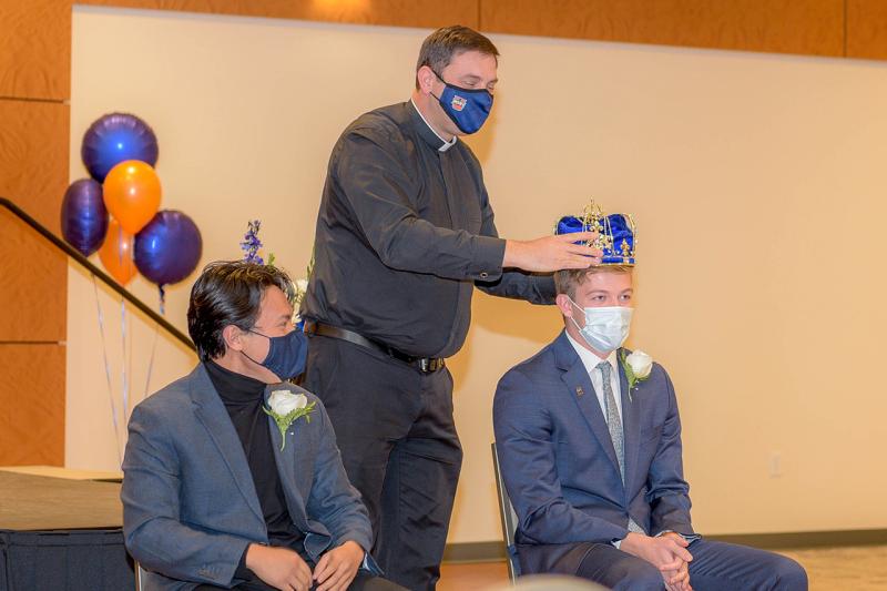 University of Mary President Monsignor James Shea Crowns Brock Vance Homecoming King 2020