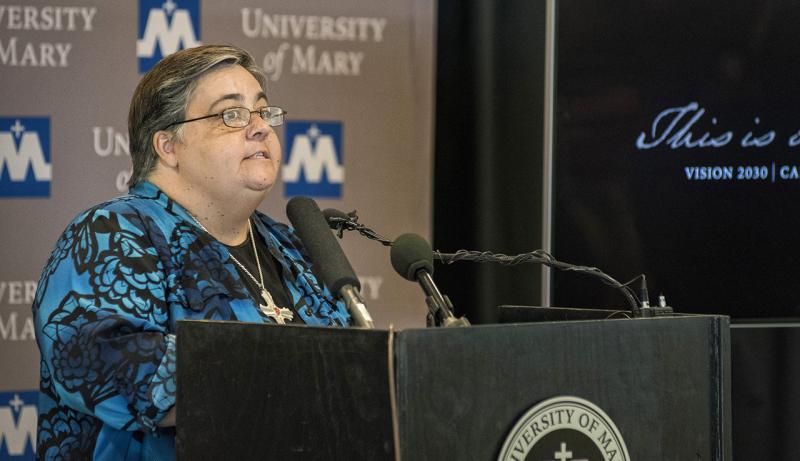 Sr Nancy Miller speaking