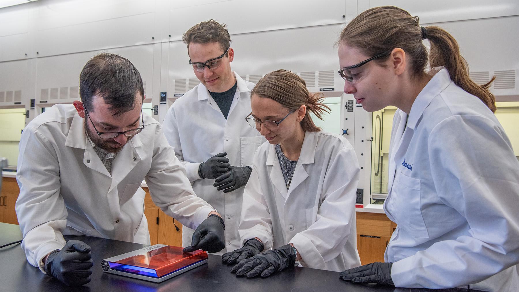 Students working in a biology lab