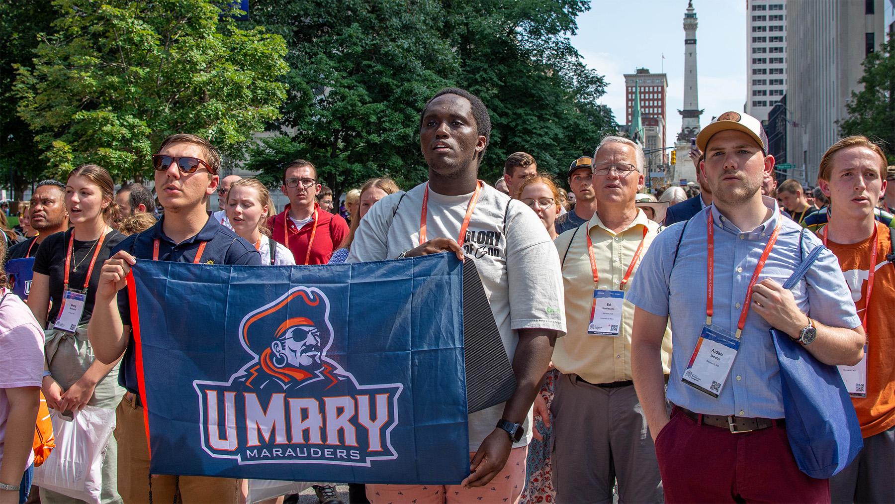 University of Mary Students at the Eucharistic Congress procession