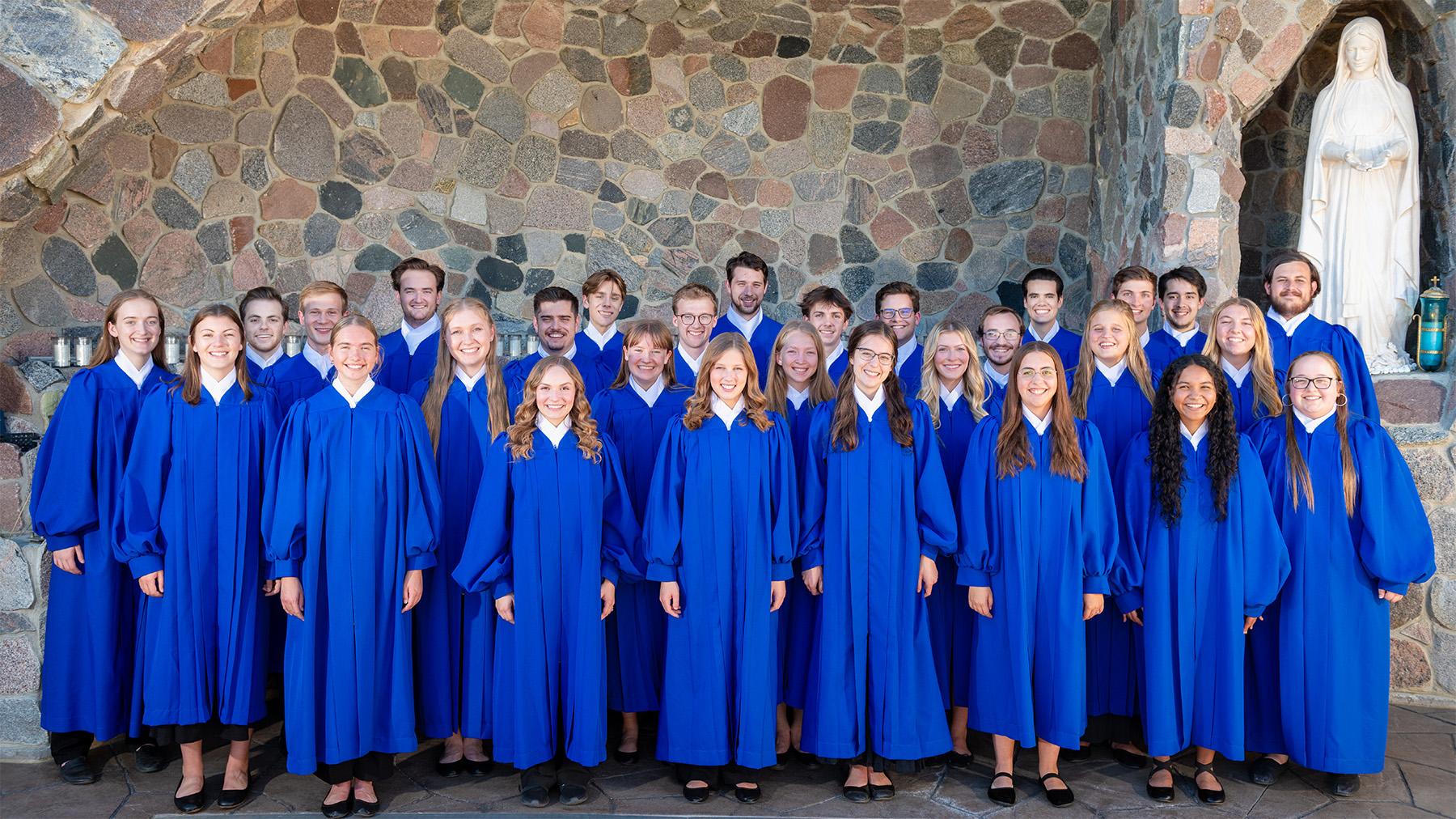 Capella students at the Grotto