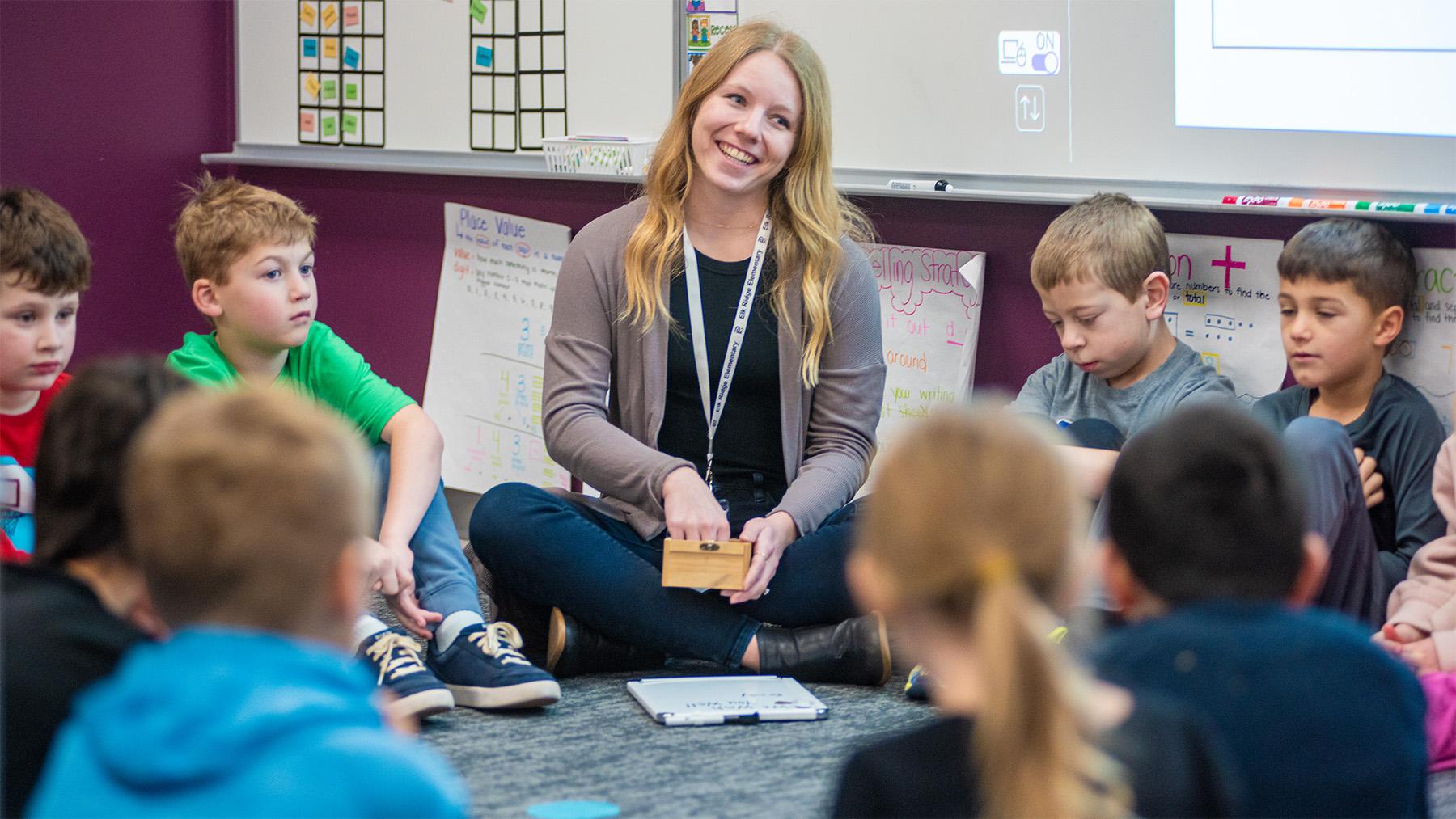 Teacher in a classroom with students